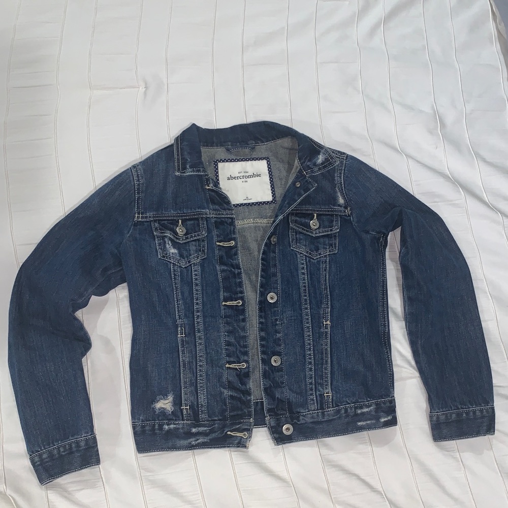 Abercrombie distressed jean jacket